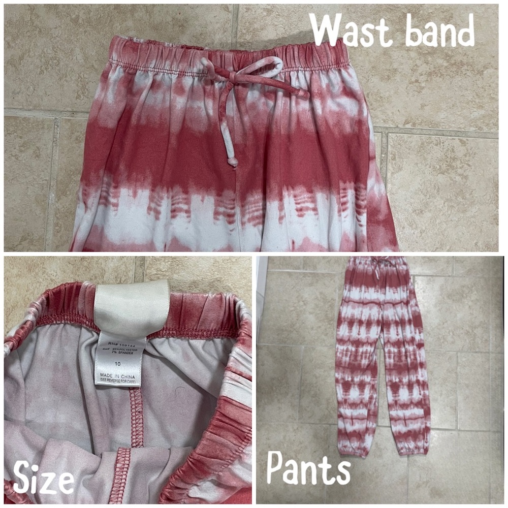 Good quality sweatpant, a creamy pink & red mixture,white, best fabric!😊